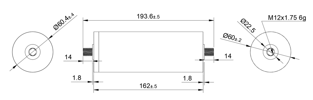 Battery Cell LTO 2,4V 40Ah 96Wh - Threaded connection M12