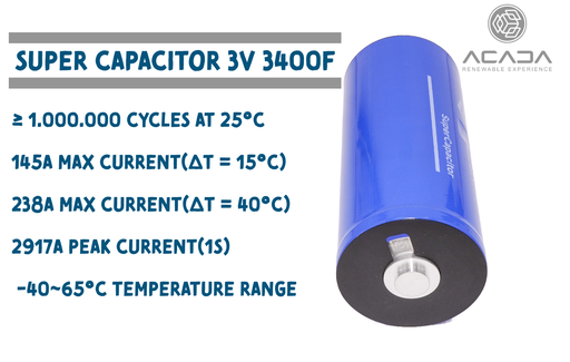 [200227] SuperCapacitor 3V 3400F 4,25Wh - Weldable