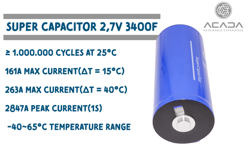 [200248] SuperCapacitor 2,7V 3400F 3,44Wh - Weldable