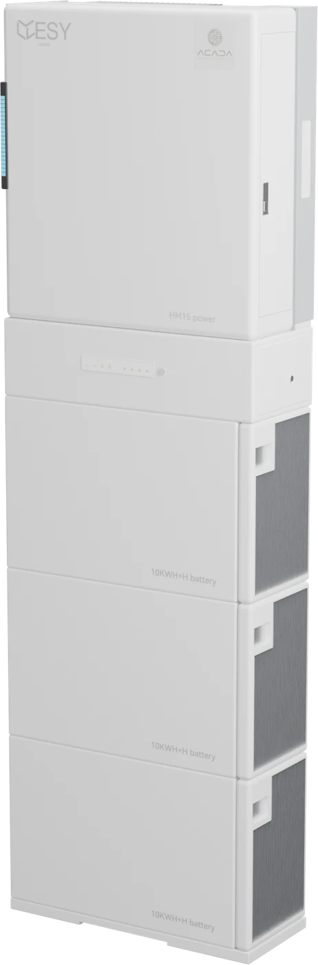 Système de stockage HM15 de 30 kWh vu de droite