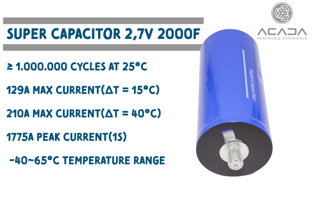 Super Kondensator 2,7V 2000F 2.03Wh - M12