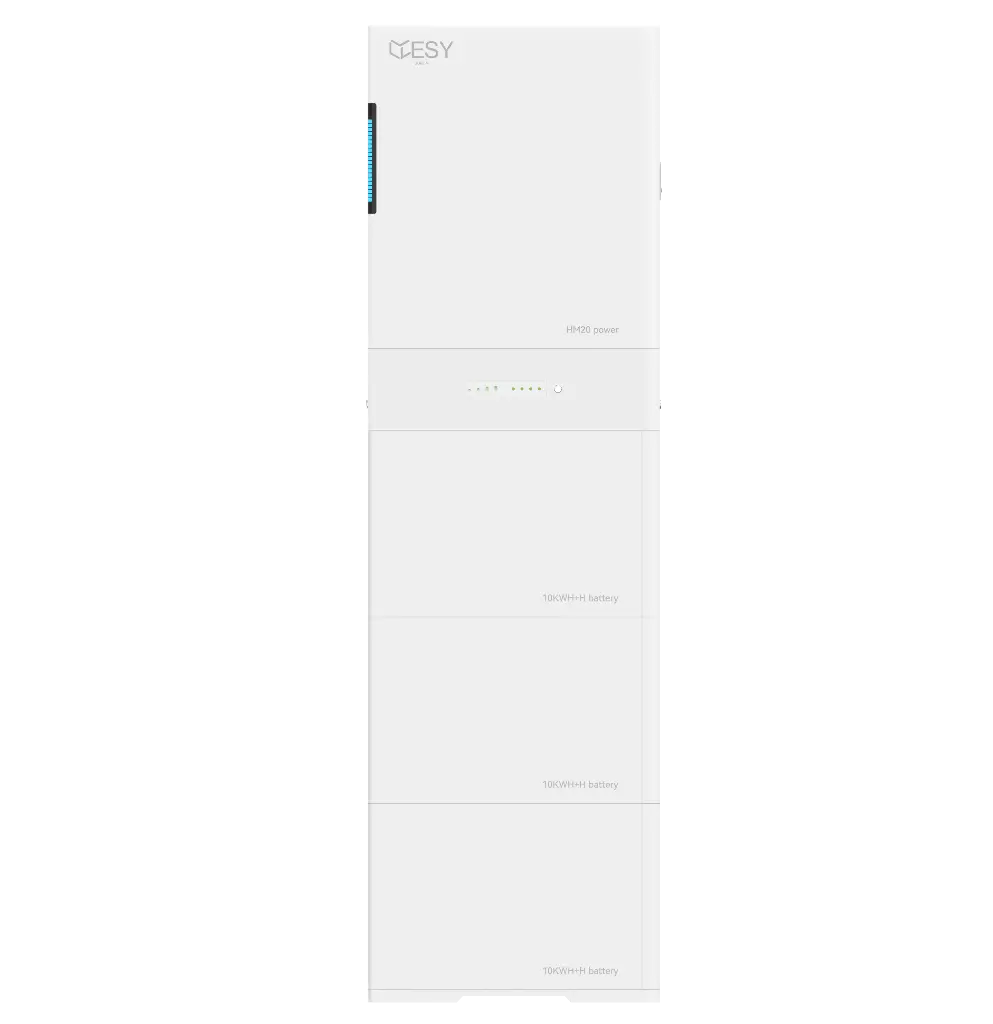 Onduleur PV HM20-30 avec une puissance de sortie de 20 kW et un stockage de batterie de 30 kWh, 3 phases