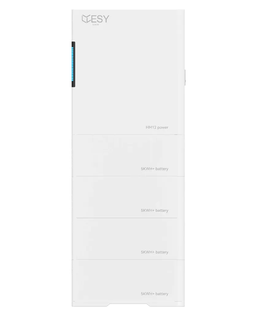 HM12-20 PV växelriktare med 12 kW uteffekt och 20 kWh batterilagring, 1 fas