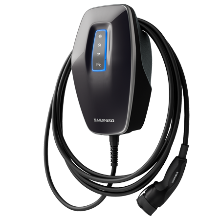 [200907] Mennekes Wallbox AMTRON 4You 310, 11 kW für E-Autos und Hybrid - 7,5 m Kabel, RFID-Karte, PV-Funktion - Cover Schwarz